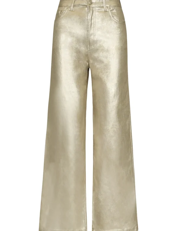 ANALUCY | Leatherlook Wide leg broek H6990 Goud