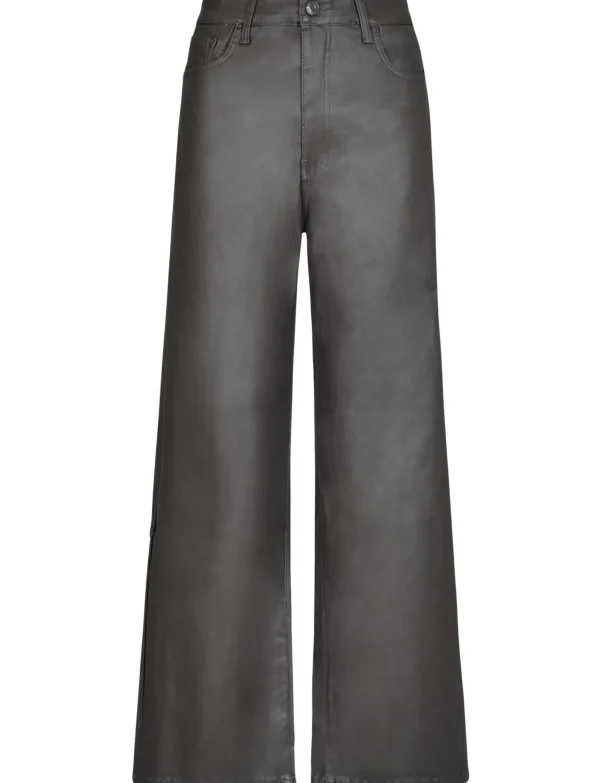 ANALUCY | Leatherlook Wide leg broek H6990 Donkerbruin