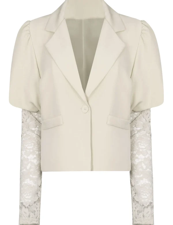 Blazer met kanten mouwen Lulu Beige