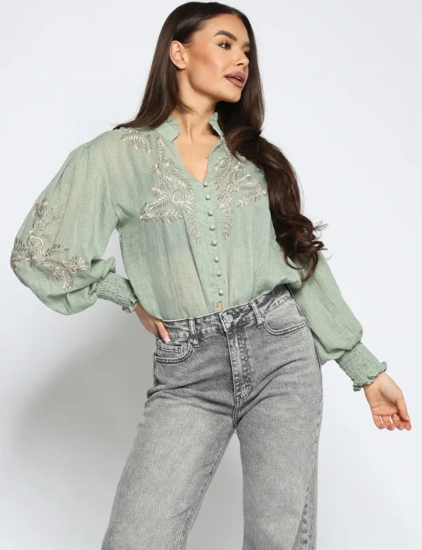 Blouse Navy Groen
