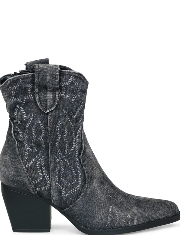 Cowboy boot Jeans Bella Zwart
