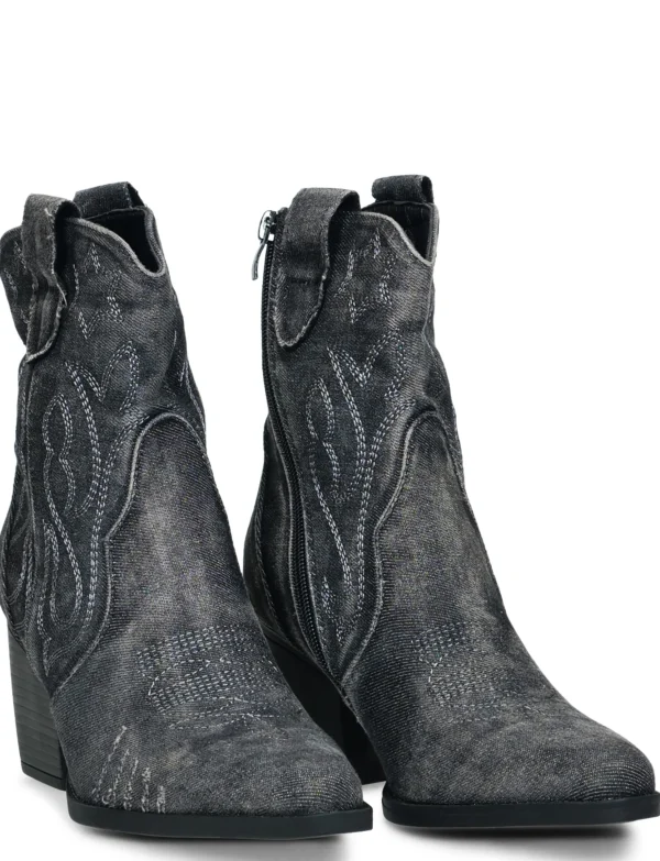 Cowboy boot Jeans Bella Zwart