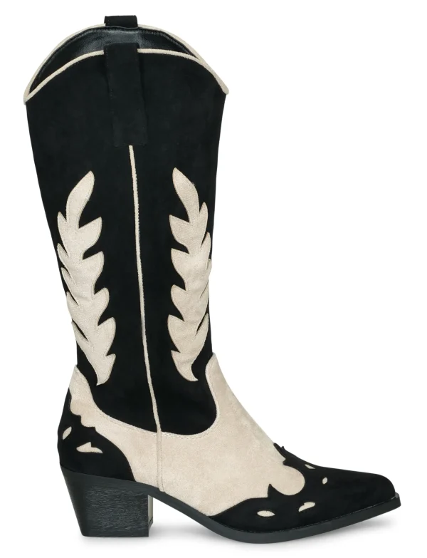 Cowboy Boot Niene Zwart/ Beige