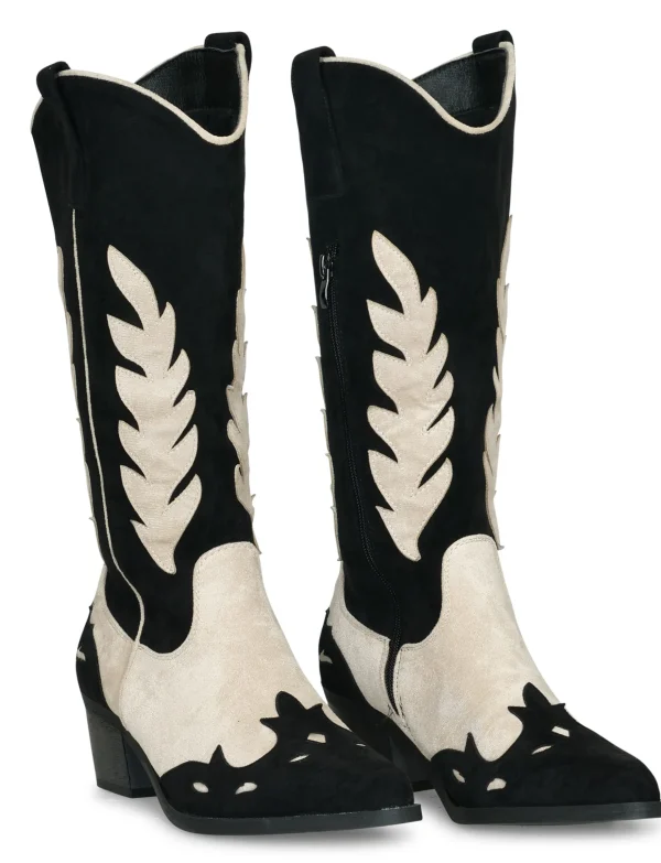 Cowboy Boot Niene Zwart/ Beige