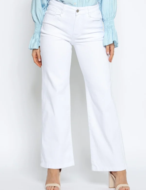 Folyrose | Wide leg jeans Y6590 Wit