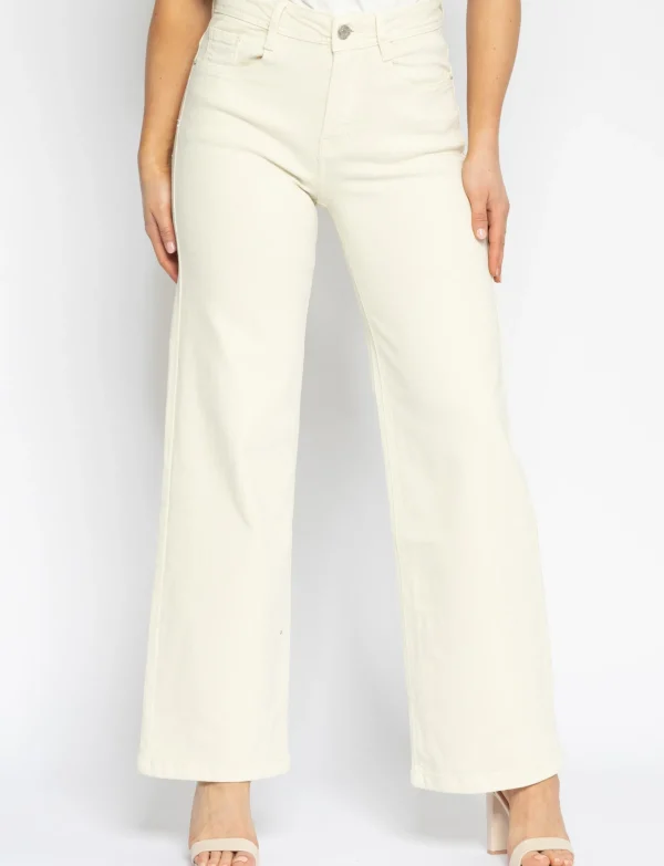 Folyrose | Wide leg jeans Lola-C Beige
