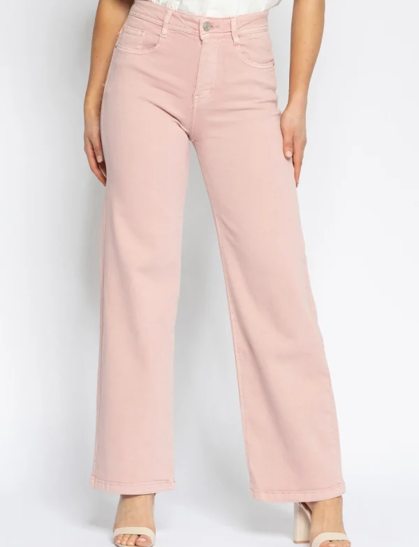 Folyrose | Wide leg jeans Lola-N Roze