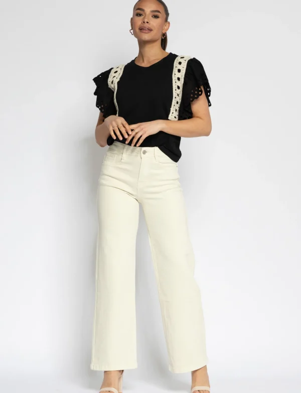 Folyrose | Wide leg jeans Lola-C Beige