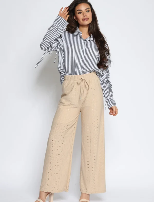 Gestreepte blouse Jasmijn Grijs
