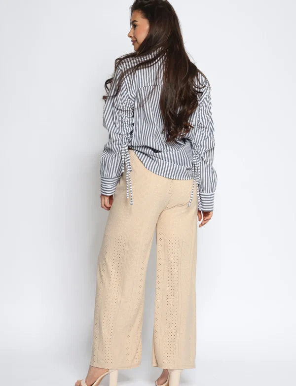 Gestreepte blouse Jasmijn Grijs