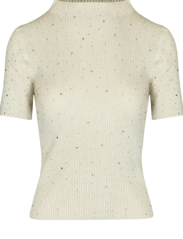 Glitter top Ace Beige