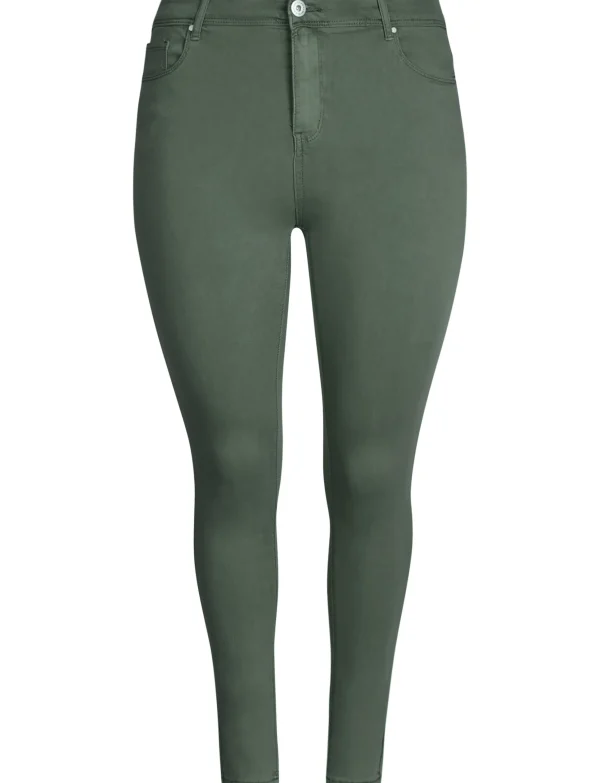 Goodies | Skinny jeans Q628 Donkergroen