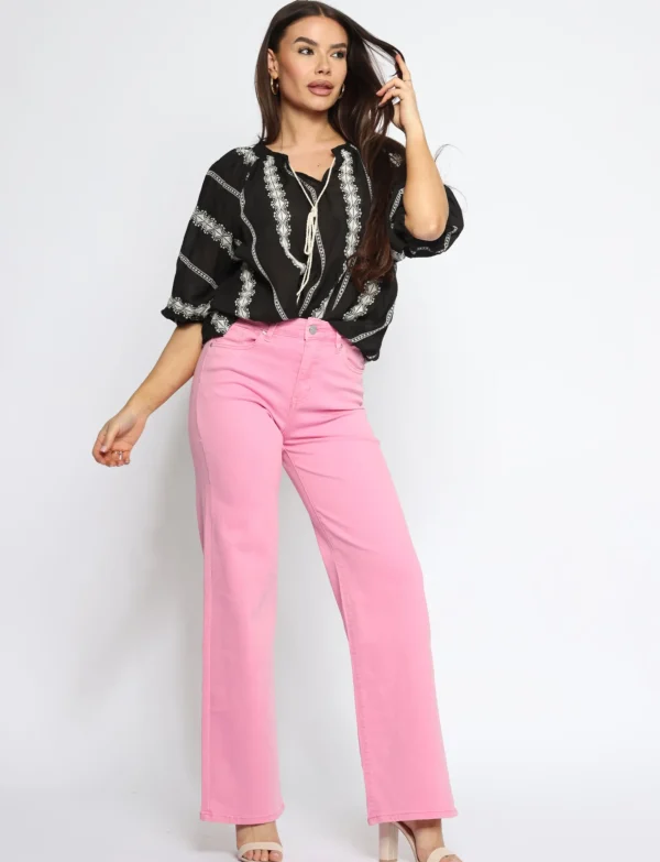 Goodies | Wide leg jeans DJ2497-98 Lichtroze