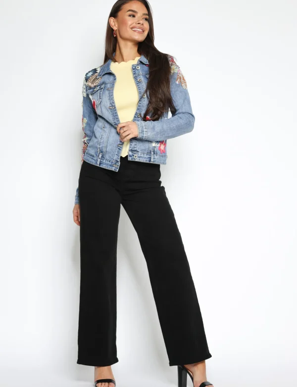 Goodies | Wide leg jeans DJ2497-98 Zwart