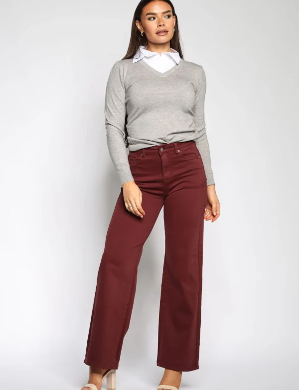 Goodies | Wide leg jeans DJ2405 Bordeaux
