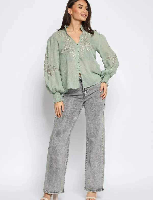 Goodies | Wide leg jeans Jade Grijs