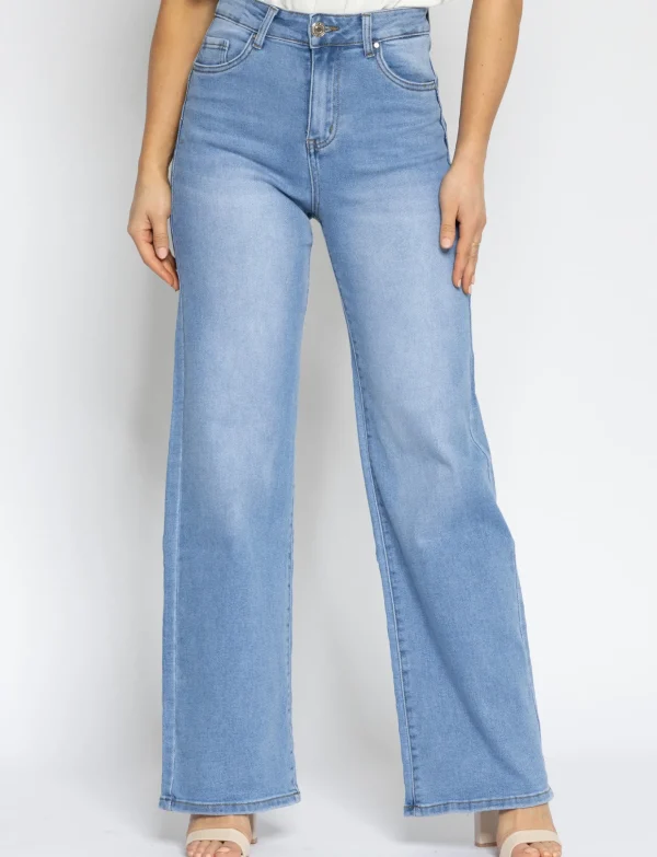 Goodies | Wide leg jeans Sara Blauw