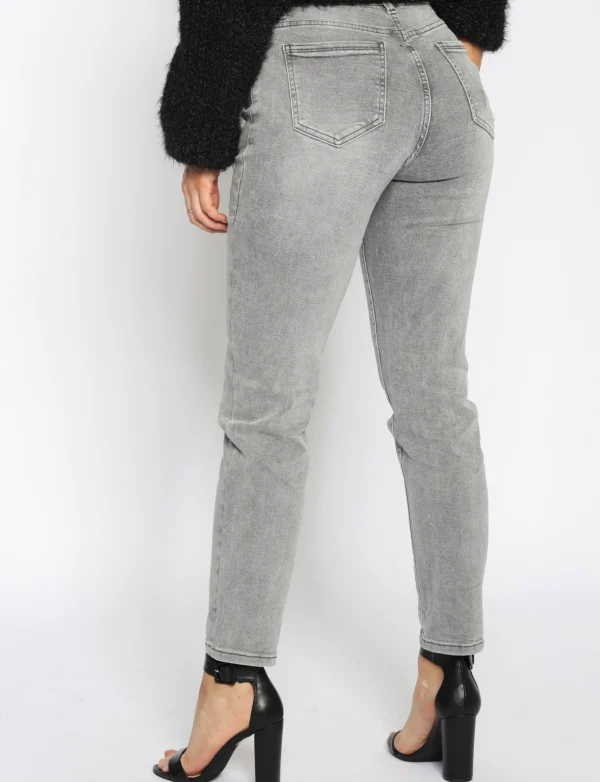 Hello Miss | Mom jeans HM306-6 Grijs