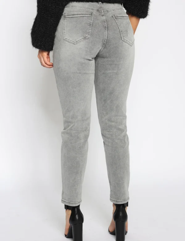 Hello Miss | Mom jeans HM306-6 Grijs