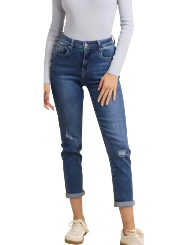 Hello Miss | Mom jeans HM5297 Blauw