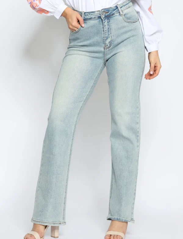 Hello Miss | Straight jeans H6702-2 Blauw