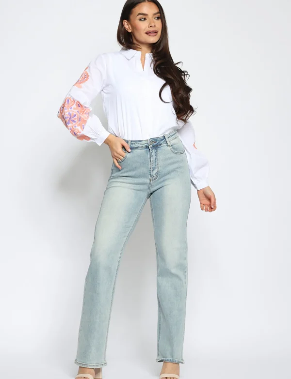 Hello Miss | Straight jeans H6702-2 Blauw