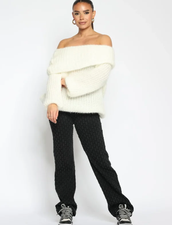 Hello Miss | Wide leg jeans H652 Zwart