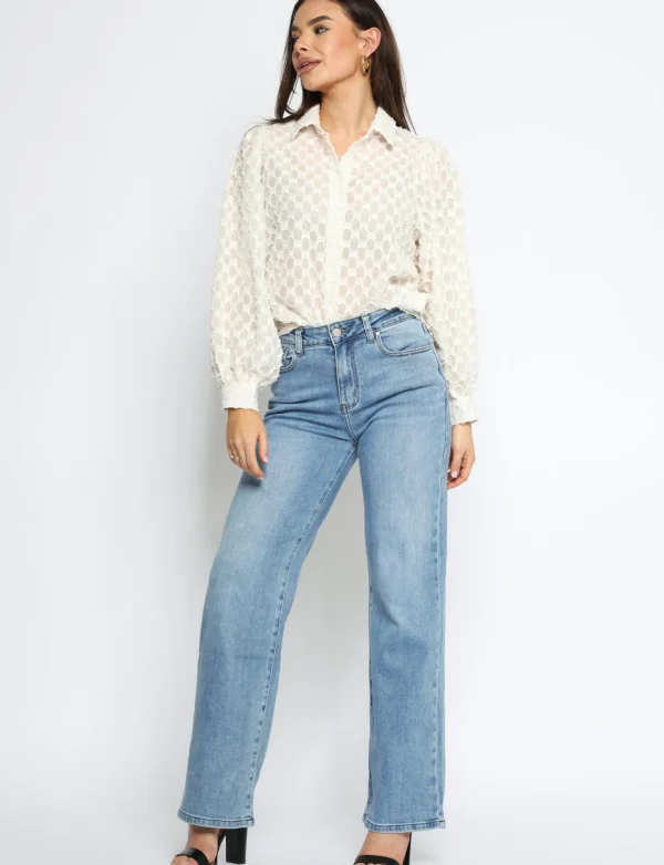 Hello Miss | Wide leg jeans HM5292 Blauw