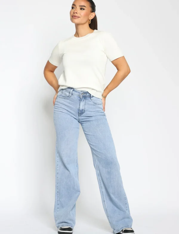 Hello Miss | Wide leg jeans HM6640 Blauw