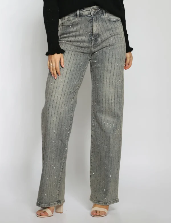Hello Miss | Wide leg jeans HM6722-2 Beige