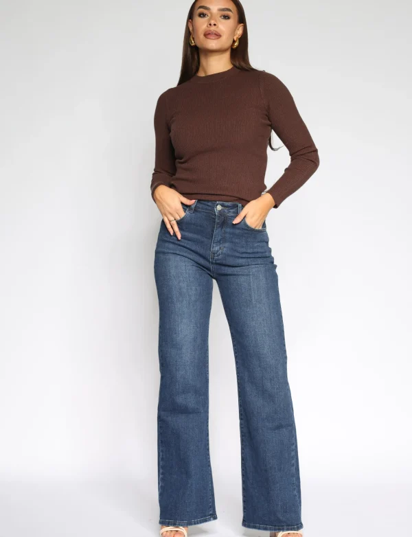 Hello Miss | Wide leg jeans H806-3 Blauw