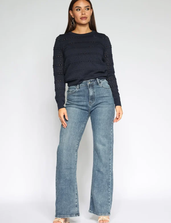 Hello Miss | Wide leg jeans H806-5 Blauw