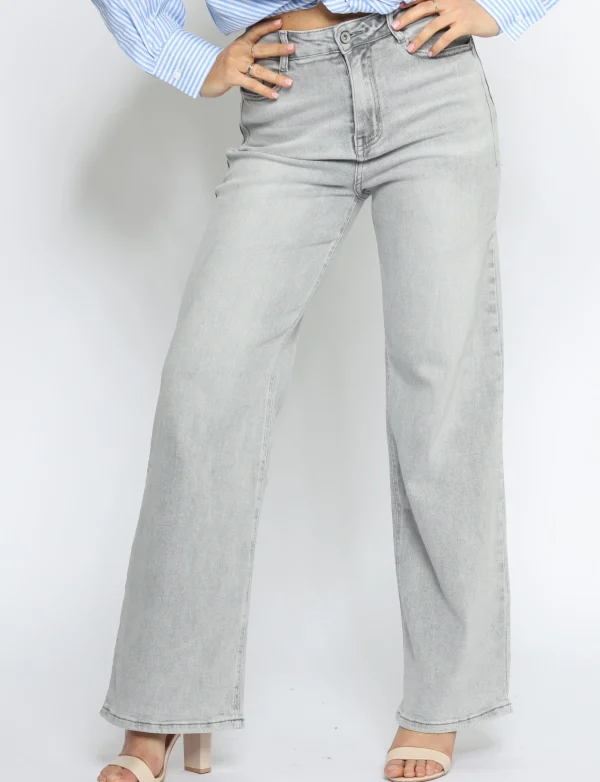Hello Miss | Wide leg jeans HM6166 Grijs