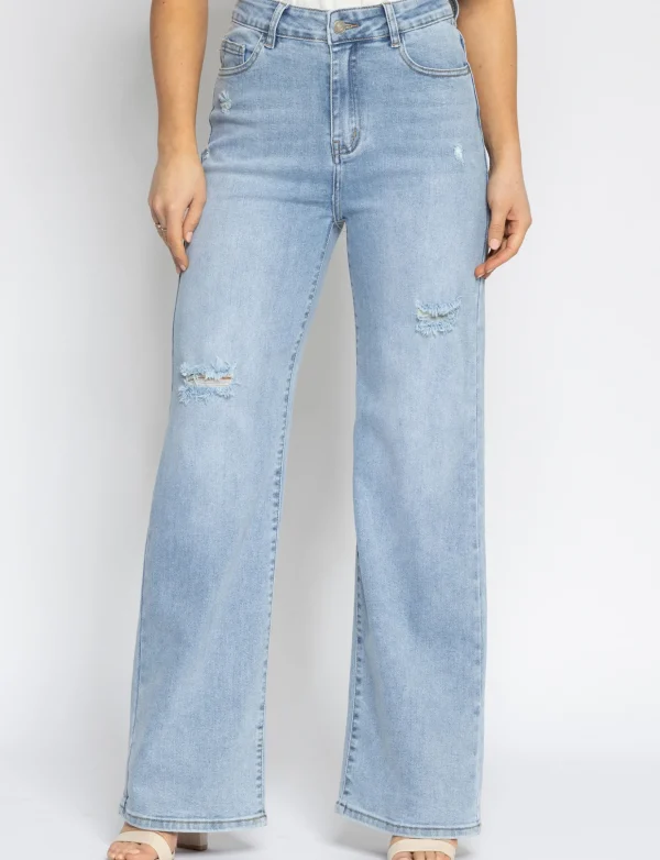 Hello Miss | Wide leg jeans Milou-6 Lichtblauw