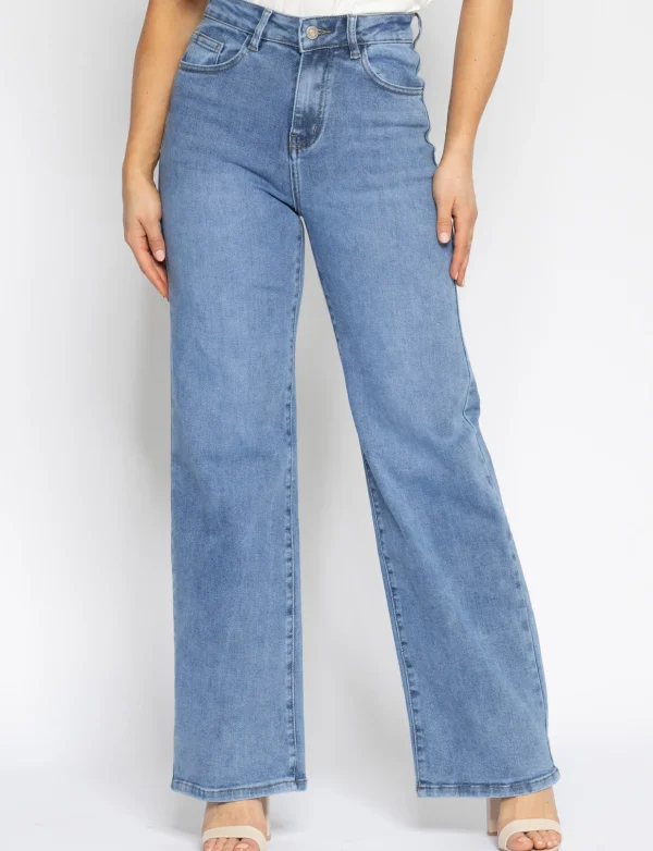 Hello Miss | Wide leg jeans Sara Blauw