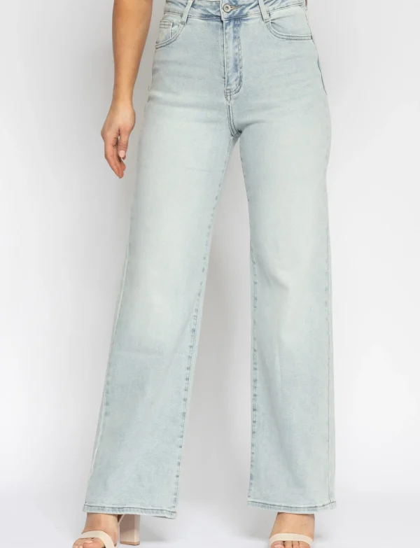 Hello Miss | Wide leg jeans Tess-15 Lichtblauw