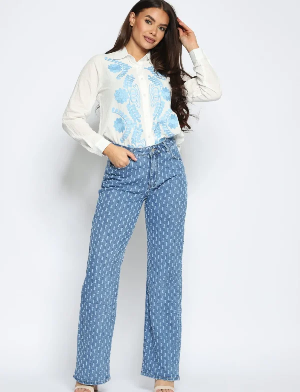 Hello Miss | Wide Leg Jeans H655 Blauw
