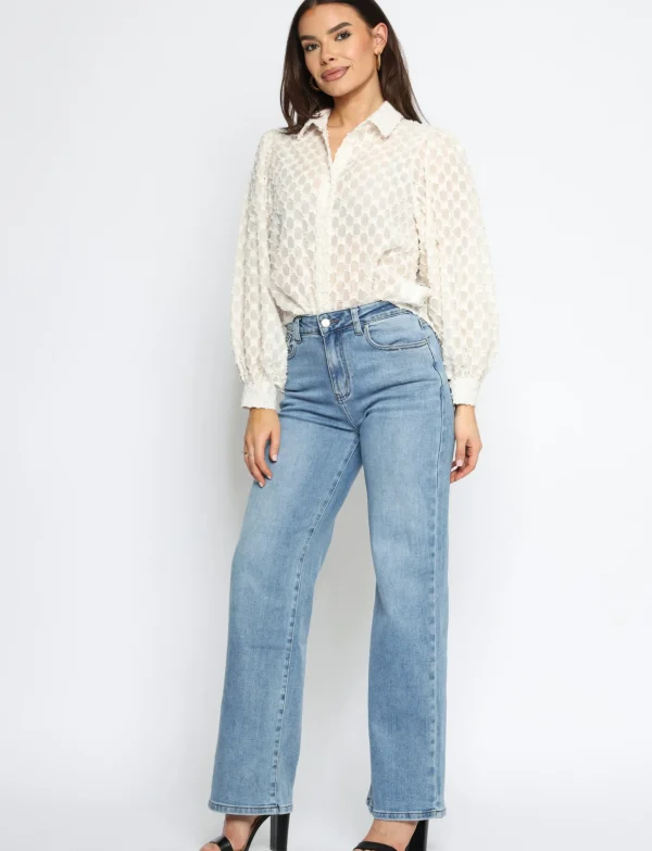 Hello Miss | Wide leg jeans HM5292 Blauw