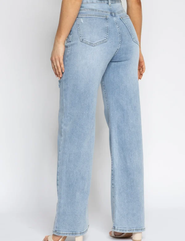Hello Miss | Wide leg jeans Milou-6 Lichtblauw