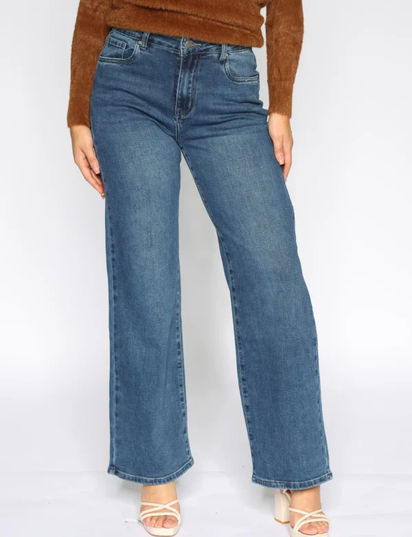 Hello Miss | Wide leg jeans HM5298-3 Blauw