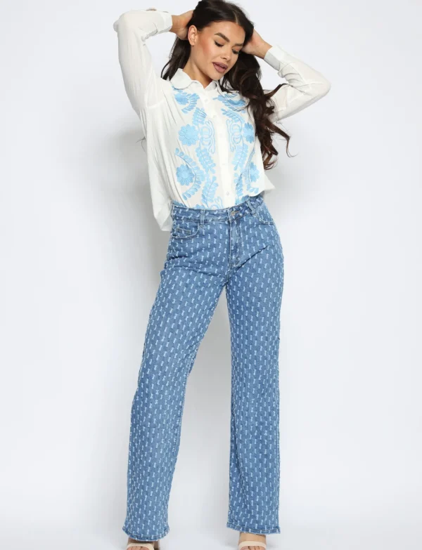 Hello Miss | Wide Leg Jeans H655 Blauw
