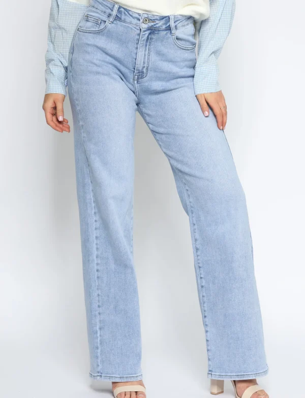 Hello Miss | Wide leg jeans, Super stretch Hilly-3 Blauw