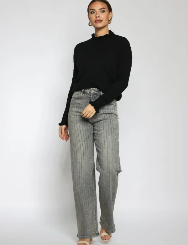 Hello Miss | Wide leg jeans HM6722-2 Beige