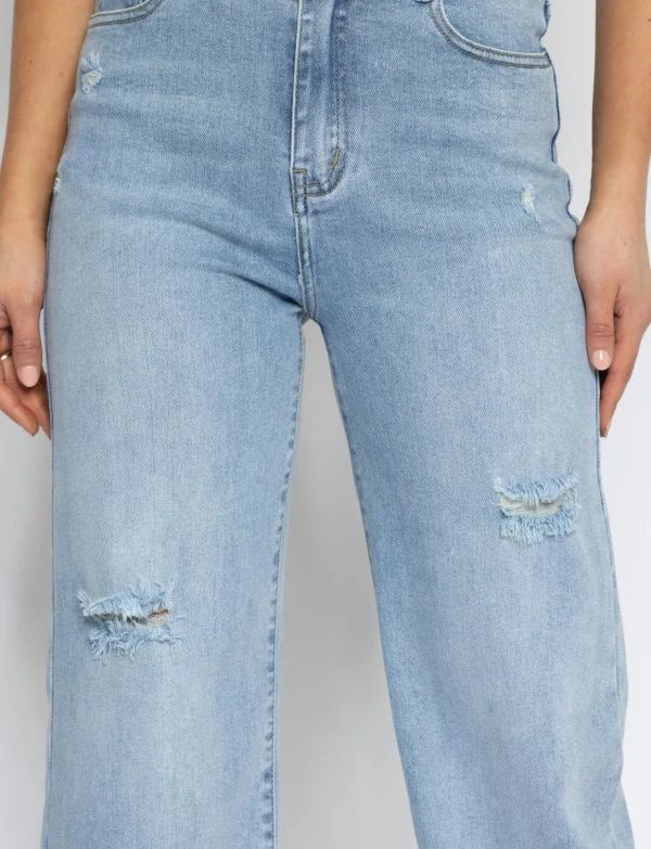 Hello Miss | Wide leg jeans Milou-6 Lichtblauw