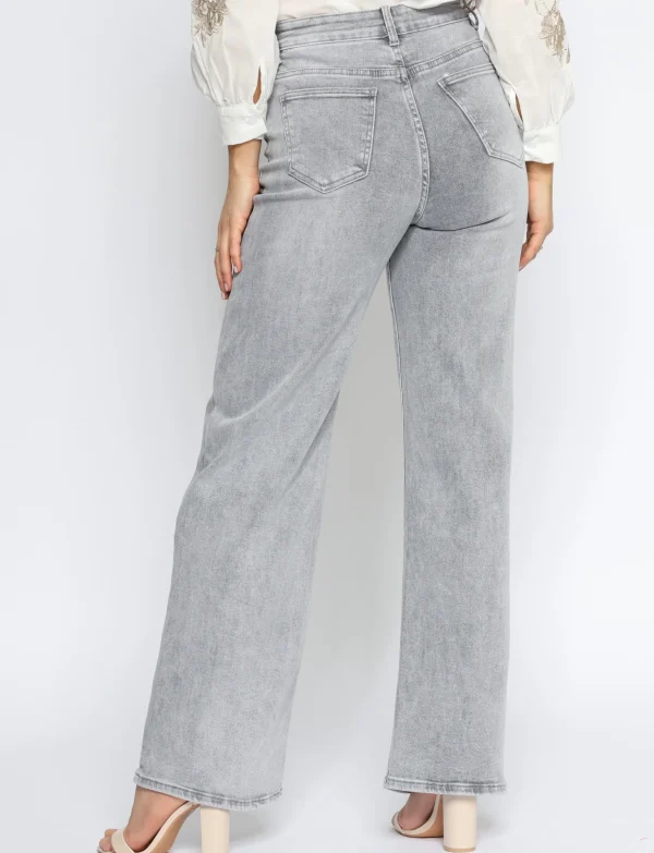 Hello Miss | Wide leg jeans H863-2 Grijs