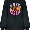 Hoodie love Yourself Zwart