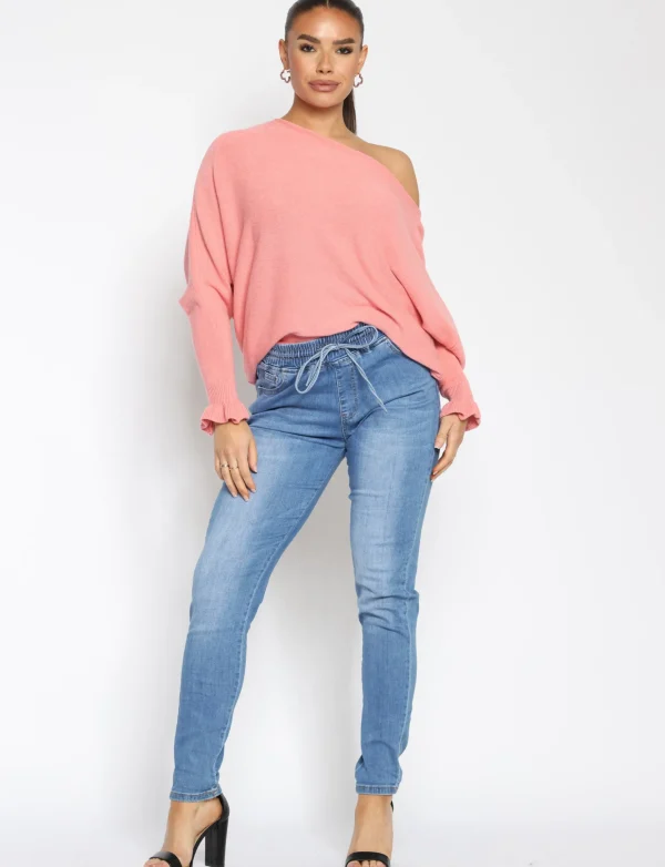Jeans elastische band YH3766 Blauw