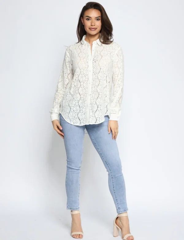 Kanten blouse Bonney Wit