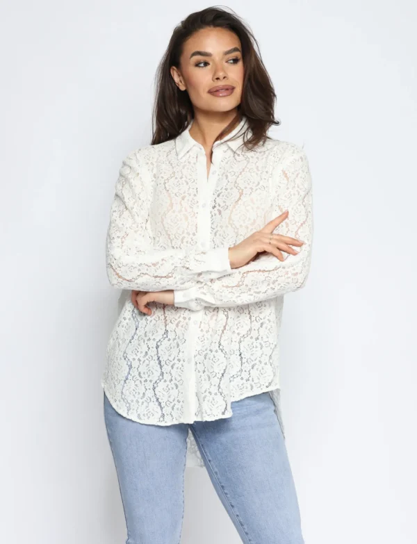 Kanten blouse Bonney Wit