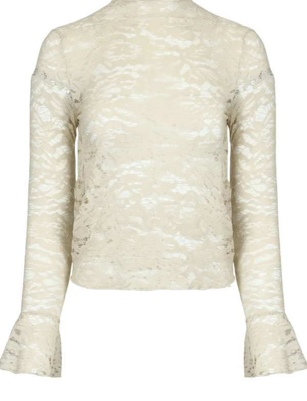 Kanten top Nami Beige